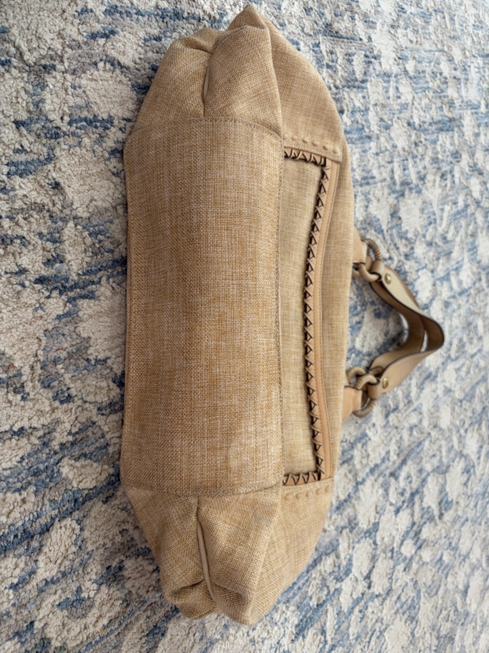 Cole Haan Woven Macramé Beige Shoulder Bag with Rope Detail - Picture 8 of 9